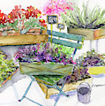 Crates of Parisian flowers